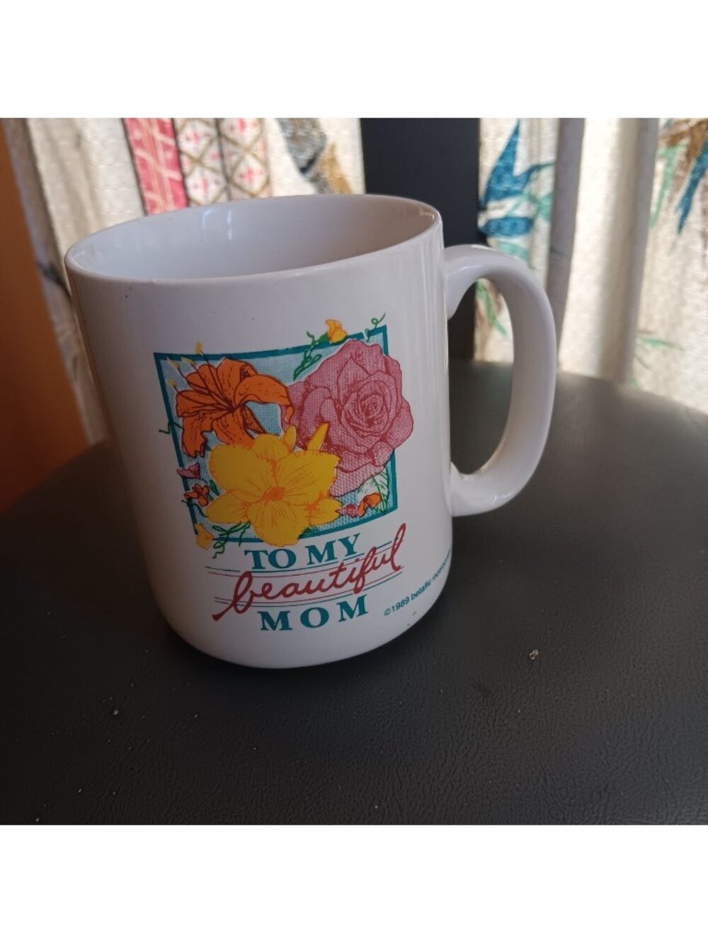Vintage 1989 My Beautiful Mom Floral Coffee Mug By Betallic Mothers Day Coffee